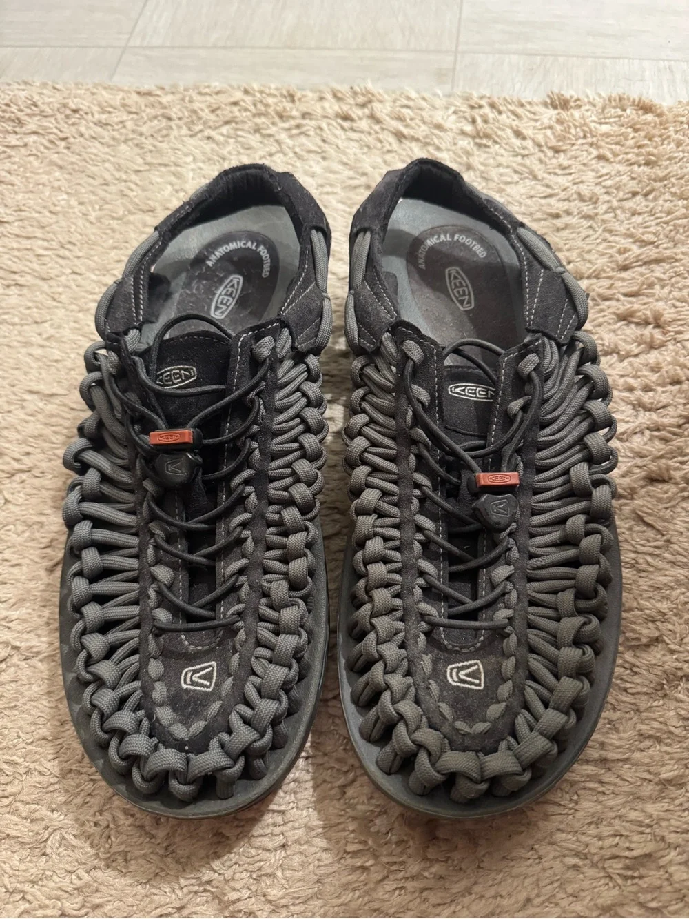 KEEN Men's Uneek Sandals in Charcoal Gray